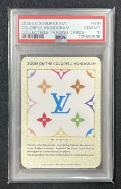PSA10 LOUIS VUITTON x MURAKAMI Trading card LV ZOOM ON THE COLORFUL MONOGRAM 010 - Image 1