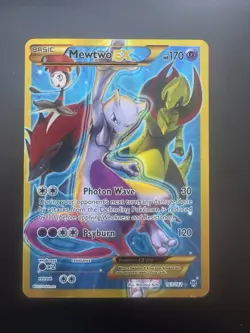 Pokemon Mewtwo EX Full Art Secret Holo Rare Card 163/162 XY Breakthrough - Image 1