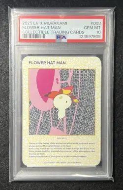 PSA 10 LOUIS VUITTON x MURAKAMI Trading card FLOWER HAT MAN 003 - Image 1