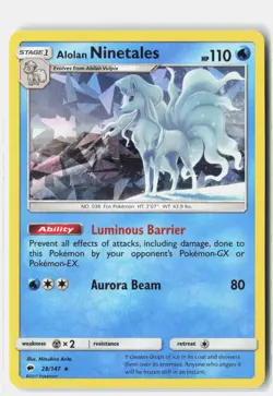 Alolan Ninetales Cracked Ice Holo 28/147 Deck Exclusives Pokemon LP - Image 1
