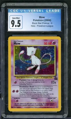 2000 Pokemon Mew Black Star Promos Pokemon League Holo #9 CGC 9.5 - Image 1