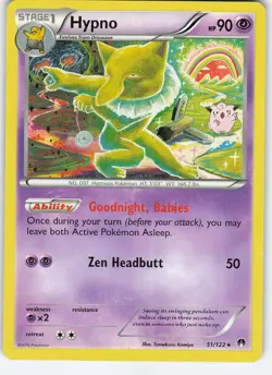 Hypno 51/122 XY - BREAKpoint Rare MP Pokemon - Image 1