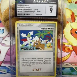 POKEMON 2009 WORLD CHAMPIONSHIP Tropical Wind STAFF PROMO DP48 - CGC 9 MINT - Image 4