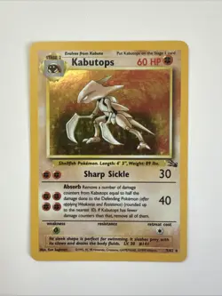 Kabutops 9/62 | Fossil Unlimited | Holo | Pokemon Card TCG - Image 1