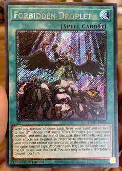 Yugioh Forbidden Droplet RA01-EN064 Platinum Secret Rare 1st Ed LP w/Track - Image 1