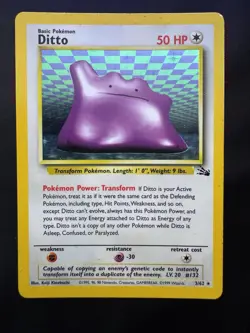 Pokemon Card english Ditto Holo 3/62 Fossil Wizards 1999 HP - Image 1
