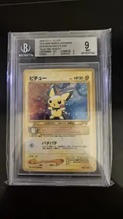 Pokemon Card Pichu Neo Genesis Holo Gsnw 1999 Rare Japanese BGS Beckett 9 - Image 1