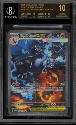 Pokemon Mega Charizard X ex Phantasmal Flames SIR #125 BGS 10 BLACK LABEL - Image 1