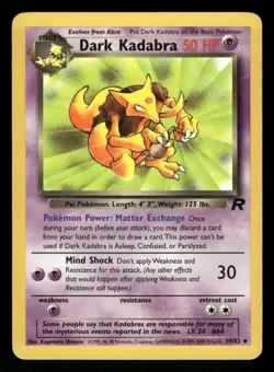 Dark Kadabra 39/82 LP Uncommon Team Rocket 2000 Pokemon TCG - Image 1