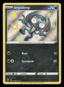 Impidimp SV083/SV122 NM Shiny Rare Shining Fates Shiny Vault 2021 Pokemon TCG - Image 1
