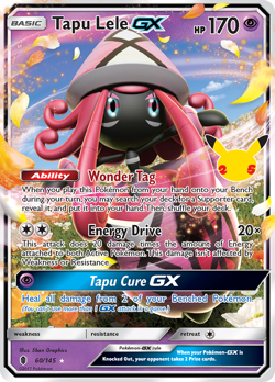 Tapu Lele GX 60/145 Celebrations: Classic Collection Pokemon NM/M - Image 4