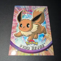 2000 Topps Pokemon TV Animation Edition Series 3 Non Holo#133Eevee Blue Label - Image 3