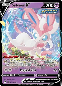 Sylveon V 074/203 Evolving Skies NM Ultra Rare Pokemon Card - Image 1