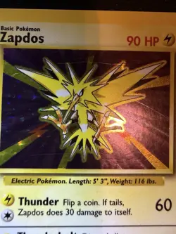 Pokemon Zapdos 16/102 Base Set MP - Image 3