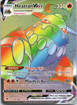 Heatran VMAX 191/189 Rainbow Rare Astral Radiance Pokemon Holo Near Mint - Image 1