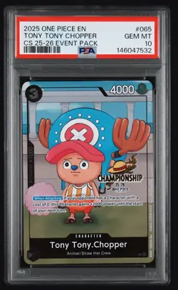 2025 ONE PIECE CHAMPIONSHIP 2025-26 EVENT PACK #065 TONY TONY CHOPPER PSA 10 - Image 1