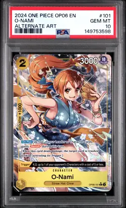 2024 ONE PIECE OP06-WINGS OF THE CAPTAIN ALTERNATE ART #101 O-NAMI PSA 10 - Image 1