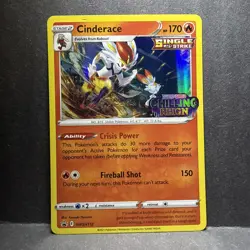 Cinderace Holo SWSH112 NM/M Chilling Reign Prerelease Pokemon Card - Image 1