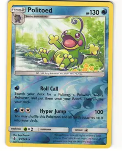 Politoed Reverse Holo Pokemon TCG Guardians Rising 25/145 LP - Image 1