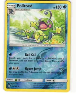 Politoed Reverse Holo Pokemon TCG Guardians Rising 25/145 LP - Image 1