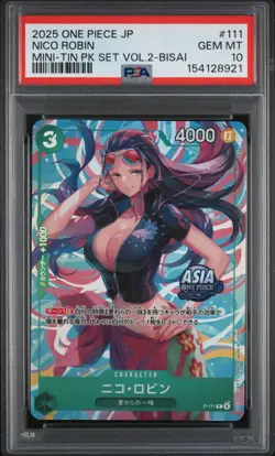 Nico Robin PSA10 2025 One Piece Japanese Mini-Tin Pack Set Vol.2-Bisai #111 - Image 1