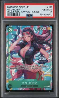 Nico Robin PSA10 2025 One Piece Japanese Mini-Tin Pack Set Vol.2-Bisai #111 - Image 1
