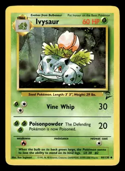 Ivysaur 44/130 Uncommon Base Set 2 Pokemon Card - 3 - Image 1