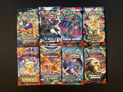 POKEMON MISC 8 PACK LOT INCLUDING ASCENDED HEROES, ZENITH, & SPARKS SEE DESC - Image 1