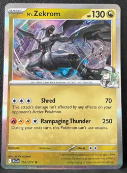 N's Zekrom 155/217 Rare Ascended Heroes Pokemon Holo Near Mint - Image 1