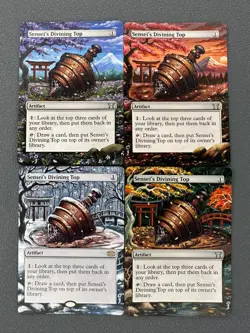 X4 Sensei's Divining Top MTG Hand Painted Borderless Full Altered Season Art oj - Image 1