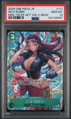 Nico Robin PSA10 2025 One Piece Japanese Mini-Tin Pack Set Vol.2-Bisai #111 - Image 1