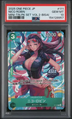 Nico Robin PSA10 2025 One Piece Japanese Mini-Tin Pack Set Vol.2-Bisai #111 - Image 1
