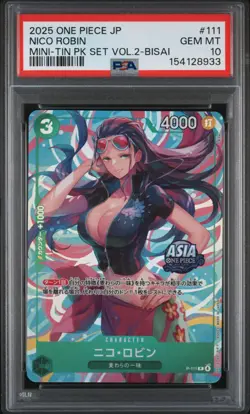 Nico Robin PSA10 2025 One Piece Japanese Mini-Tin Pack Set Vol.2-Bisai #111 - Image 1