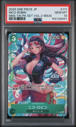 Nico Robin PSA10 2025 One Piece Japanese Mini-Tin Pack Set Vol.2-Bisai #111 - Image 1