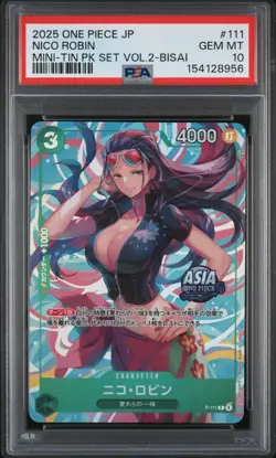 Nico Robin PSA10 2025 One Piece Japanese Mini-Tin Pack Set Vol.2-Bisai #111 - Image 1