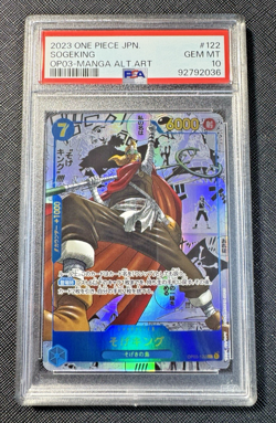 PSA 10 Bandai One Piece Card Game Sogeking OP03-122 Manga Alt Art Holo - Image 2