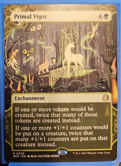 MTG Primal Vigor Wilds of Eldraine Enchanting Tales Borderless MiNT - Image 1