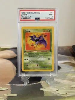 Pokemon Card 1st Edition Zubat - Fossil Set No. 57/62 - PSA 9 MINT - Image 1