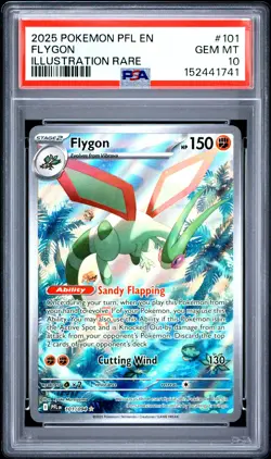 2025 POKEMON PFL EN-PHANTASMAL FLAMES ILLUSTRATION RARE #101 FLYGON PSA 10 - Image 1