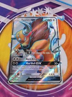 Pokemon - Tauros GX 144/149 Full Art Ultra Rare Sun & Moon Base NM - Image 1