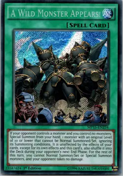 Yugioh A Wild Monster Appears! MP15-EN234 1st Edition Secret Rare NM - Image 1
