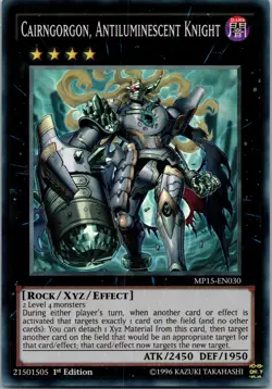 Yugioh Cairngorgon, Antiluminescent Knight MP15-EN030 1st Edition Super Rare NM - Image 1