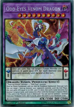 Yugioh Odd-Eyes Venom Dragon BLLR-EN006 1st Edition Secret Rare NM - Image 1
