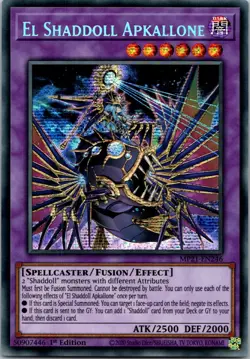 Yugioh El Shaddoll Apkallone MP21-EN246 1st Edition Prismatic Secret Rare NM - Image 1