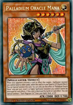Yugioh Palladium Oracle Mana TN19-EN004 Limited Edition Prismatic Secret Rare NM - Image 1