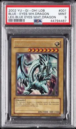 2002 YU-GI-OH! LOB-LEGEND OF BLUE EYES WHITE DRAGON BLUE-EYES WHITE DRAGON PSA 9 - Image 1