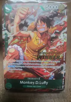 Monkey.D.Luffy P-135 Winner Stamp OP16 Pre-Release Event Promo Card Sealed - Image 1