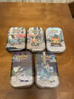 Lot Of 5 Pokemon Lumiose City Mini Tins Factory Sealed Complete tin set ×5 - Image 1