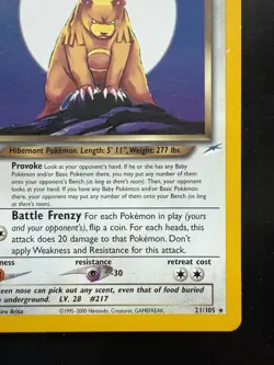 Pokemon 1st Edition Neo Destiny Dark Ursaring 21/105 (LP+) - Image 5