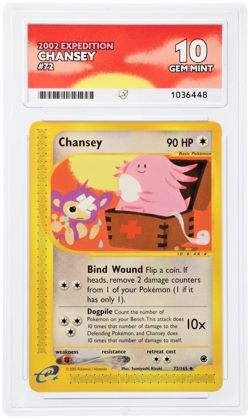 Pokemon TCG Chansey 072/165 Expedition Base Set 2002 - Graded Ace 10 Gem Mint - Image 2